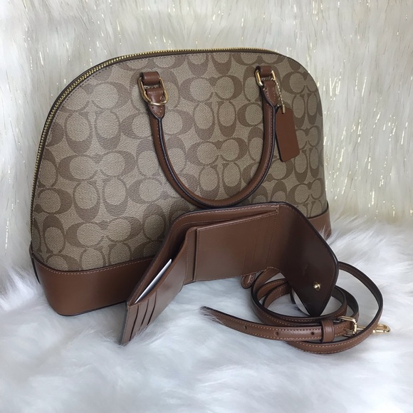 COACH SIG LARGE SIERRA SATCHEL & SMALL WALLET SET - Picture 6 of 8